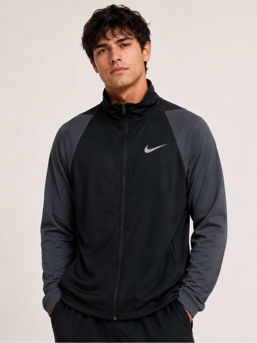 Nike Dri-FIT Full Zip Track Jacket Men’s Medium Black Athletic Training